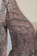 Supplier Plunging Floral Embroidered Mother of the Bride Dress MK060