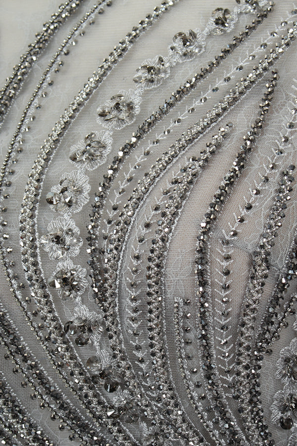 Supplier Boat Neck Beaded Mesh Mother of the Bride Dress MK072