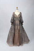 Wholesale Square - V Neck Beaded Lace Mother of the Bride Dress MK074
