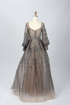 Wholesale Square - V Neck Beaded Lace Mother of the Bride Dress MK074