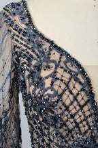 Wholesale Square - V Neck Beaded Lace Mother of the Bride Dress MK074