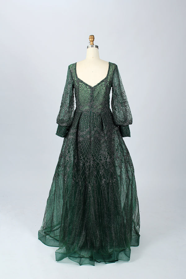 Wholesale Square - V Neck Beaded Lace Mother of the Bride Dress MK074