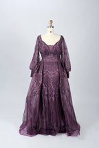 Wholesale Square - V Neck Beaded Lace Mother of the Bride Dress MK074
