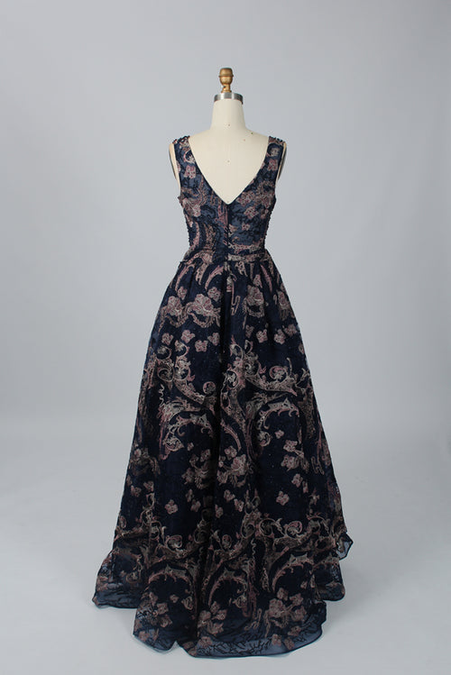Luxury Floral Beaded Sleeveless Mother of the Bride Ball Gown MK079