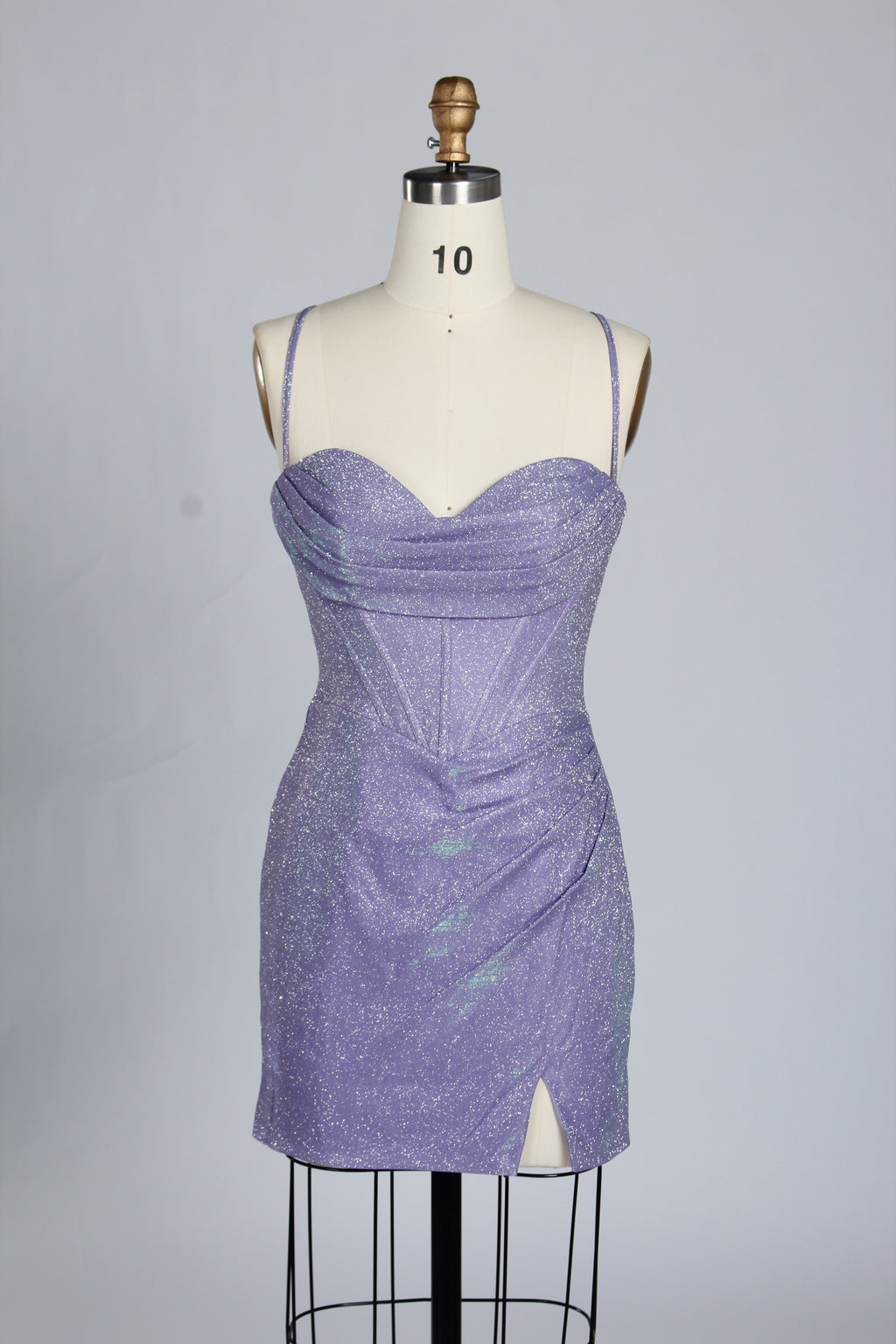 Wholesale Teal Glitter Spaghetti-Strap Ruched Homecoming Dress d-099s