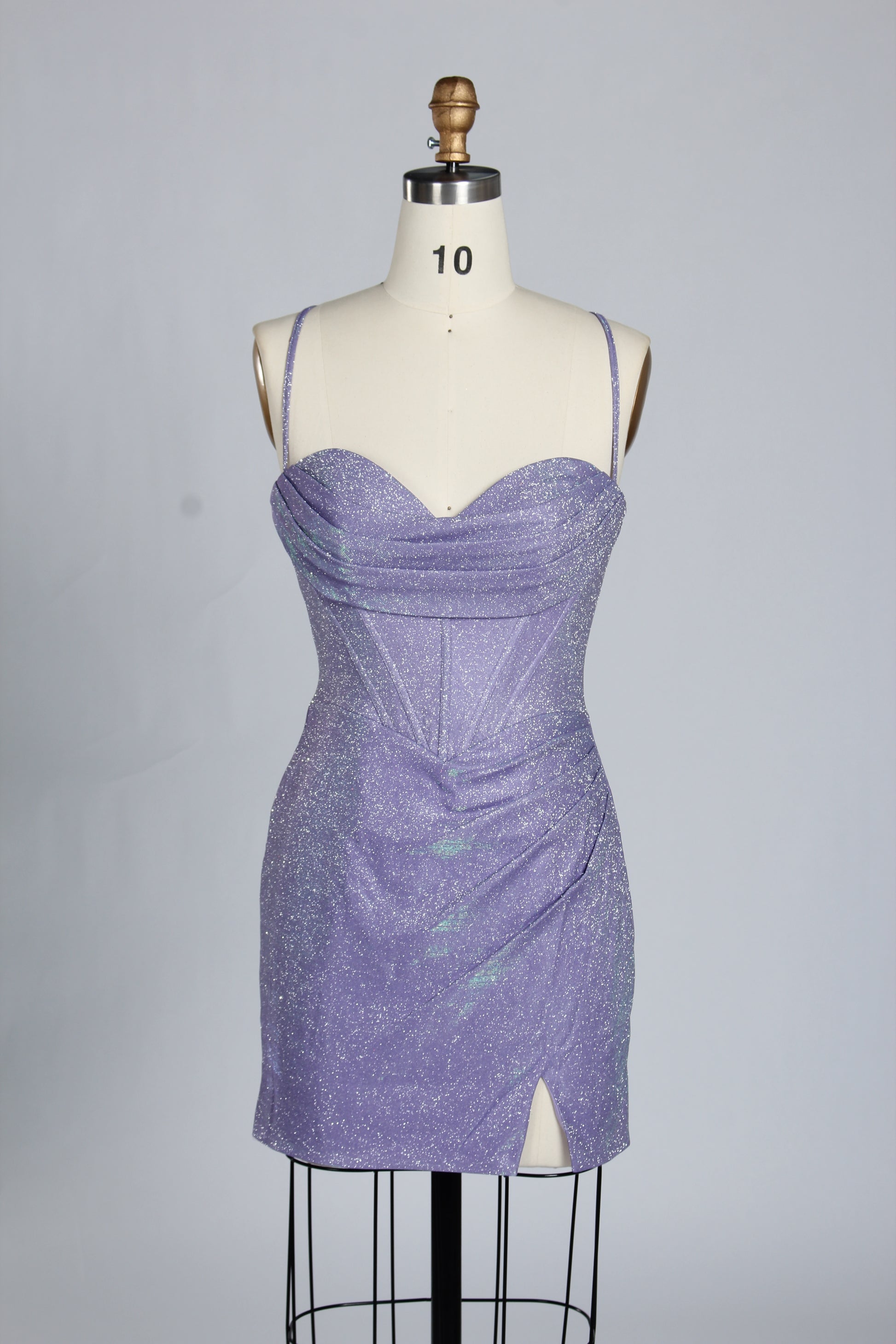 Wholesale Teal Glitter Spaghetti-Strap Ruched Homecoming Dress d-099s