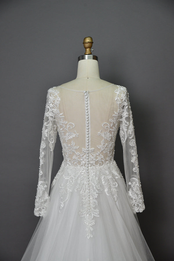 Timeless Romance Wholesale Lace Long Sleeve Wedding Gown 3289