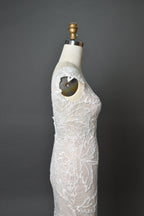 Wholesale Sheer V - Neck Leaf - Lace Mermaid Wedding Dress 3285