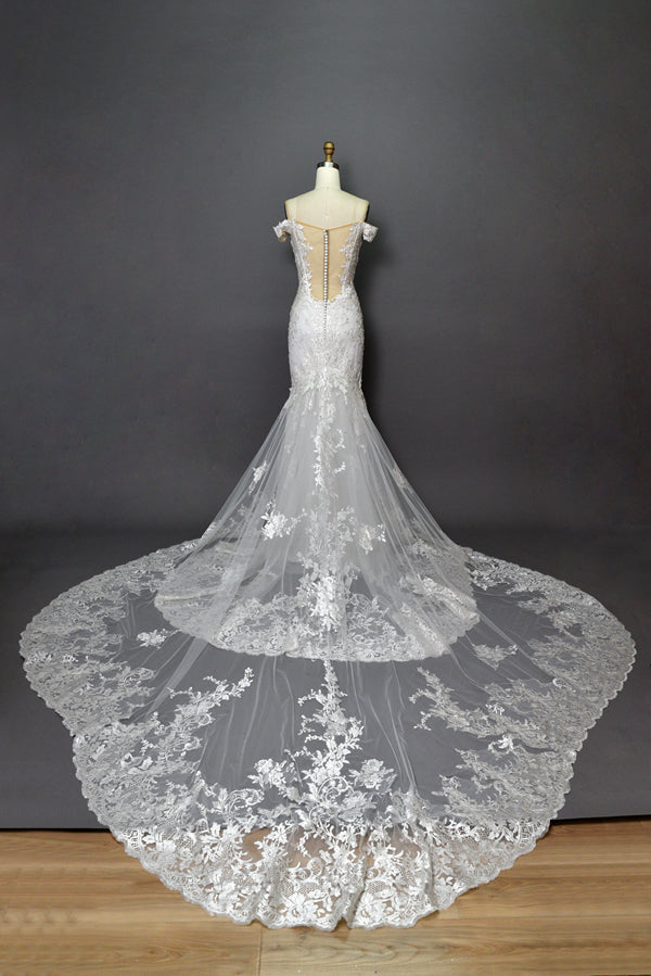 Wholesale Lace Mermaid Wedding Gown with Tulle 3286