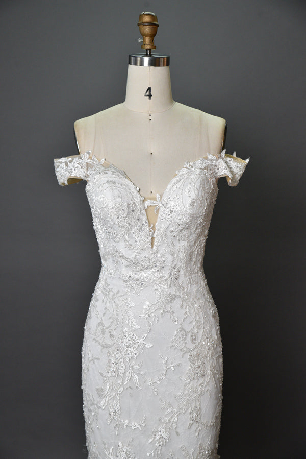Wholesale Lace Mermaid Wedding Gown with Tulle 3286