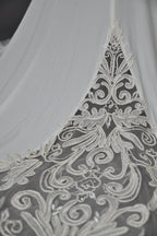 Wholesale Beaded V - Neck Mermaid Wedding Dress with Lace Train 3284