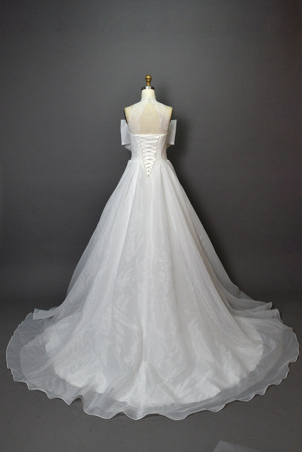 Wholesale High - Neck Wedding Dress with Oversized Bow 3283