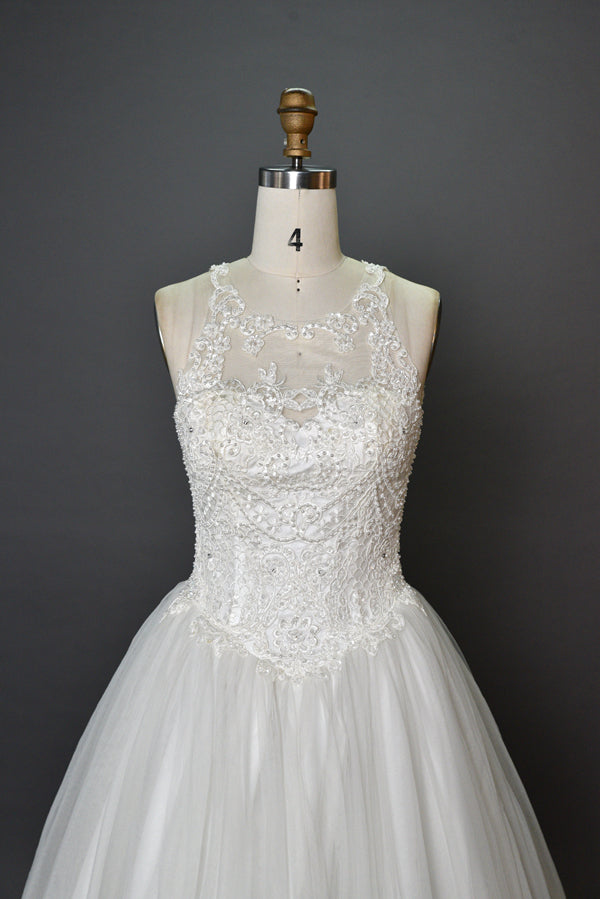 Wholesale Beaded Bodice Tulle Ball Gown Wedding Dress 3281