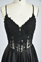 Wholesale Black Lace Spaghetti Strap Prom Dress 32875c