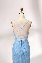 Wholesale V-Neck Lace Appliqué Evening Gown with Sheer Back 32589b 05