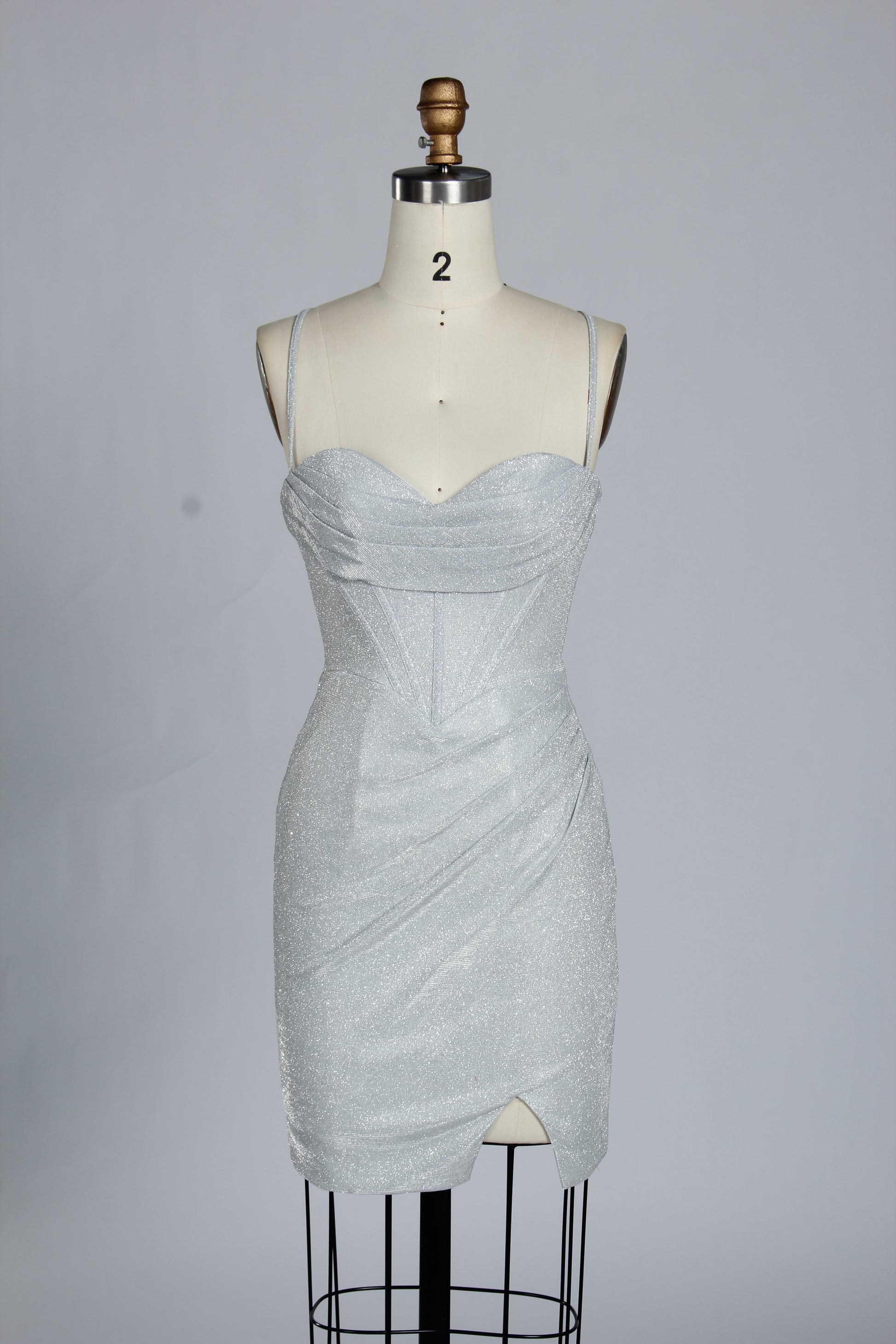 Wholesale Teal Glitter Spaghetti-Strap Ruched Homecoming Dress d-099s