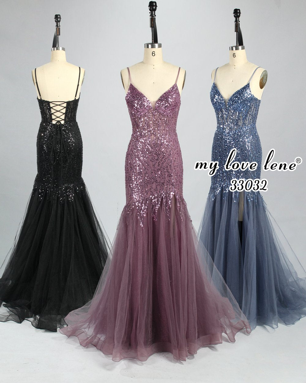 Wholesale Alluring Blue Sequin - Embellished Mermaid Prom Dress 33032